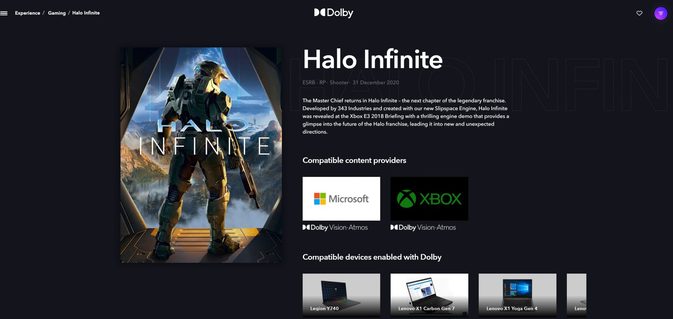 Voller Support für Dolby Vision und Dolby Atmos in Halo Infinite (Screenshot-Quelle: wccftech.com)