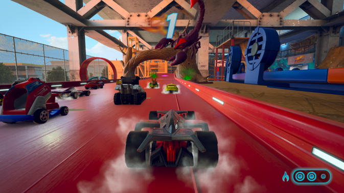 Hindernisse gehören natürlich in jedes gute Hot Wheels-Spiel